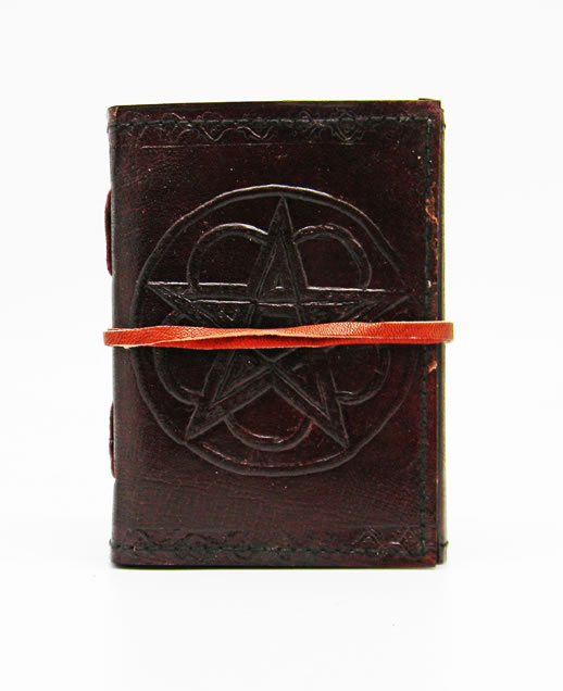 Pentagram Leather Embossed Journal 3.5 x 5 inches with cord